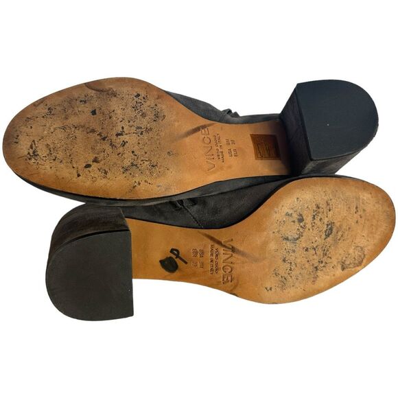 Vince Blakely Gray Suede‎ 2.5” Block Heel Ankle Boots Bootie Size 9M EU 39 Shoes - Picture 10 of 12